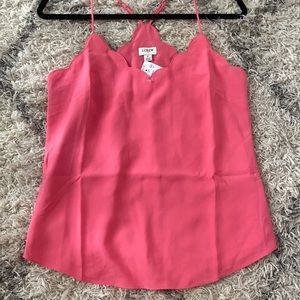 Pink scalloped detail Jcrew top